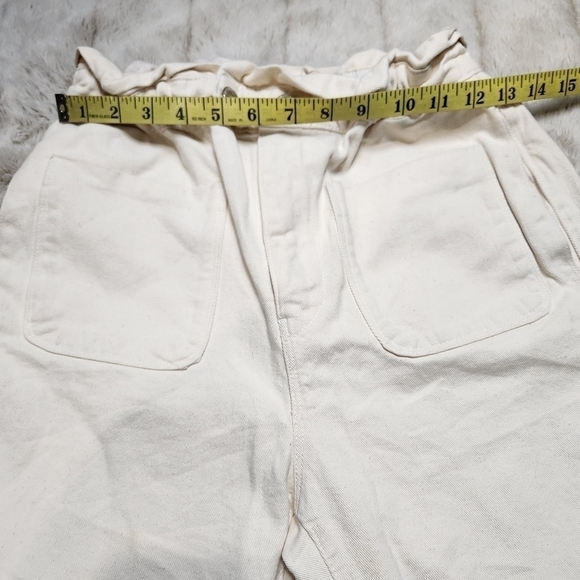 Pants High-waist 100% Cotton Cream color Y2K 90's Size 2 ZARA - Picture 12 of 16